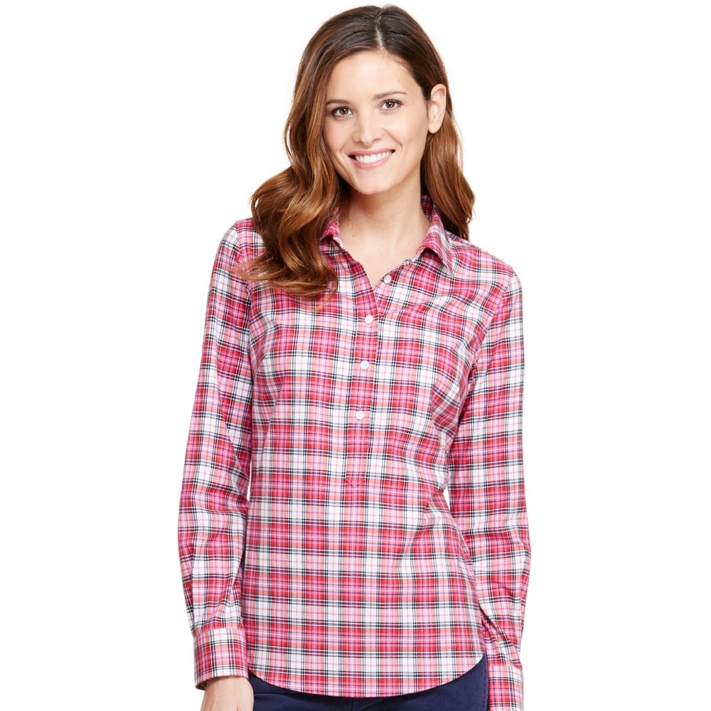 Vineyard Vines Cotton Cashmere Plaid Popover